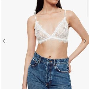 Anine bing white lace bra